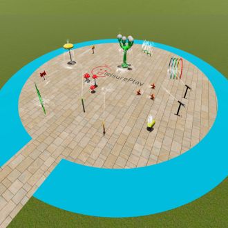 Custom splash pad for playground